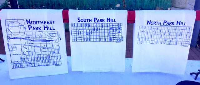 Park Hill x3!  - All three Park Hill neighborhood map tea towels